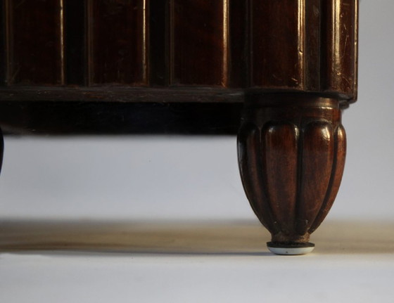 Credenza Art Déco francese, anni '30, Credenze con vetrina, Legno, Marmo, Marrone, Art Deco (foto 8 di 9)