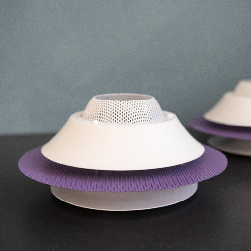 Jeka Nr. 3005-V Dänisches lila-weißes Metall-Deckenleuchten-Set (2x)