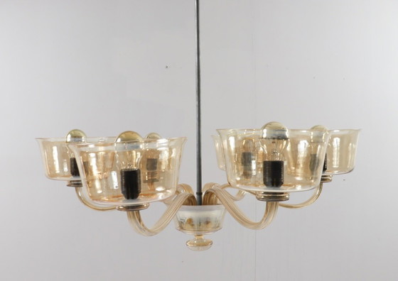 Image 1 of Kroonluchter/plafondlamp van Paolo Venini, Murano, Italië, jaren 60