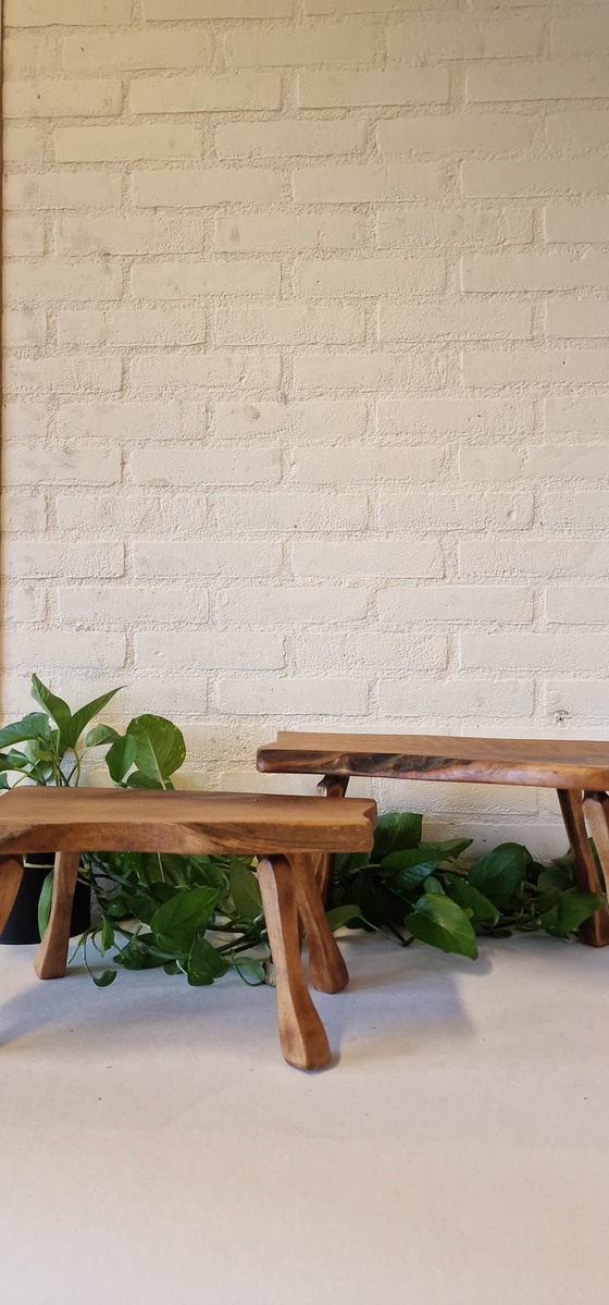 Image 1 of Vintage set nesting tables/ mimi set tree trunk tables