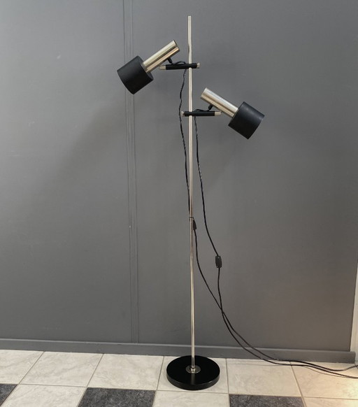 Doppelschirmige Stehleuchte aus Metall von J. Hoogervorst für Anvia Niederlande – vloerlampen, Chrome (photo 2 of 15)