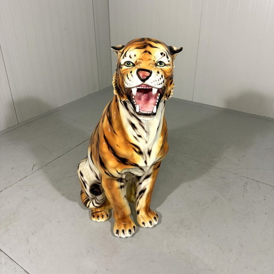 Image 1 of Grande tigre in ceramica, Italia, anni '70