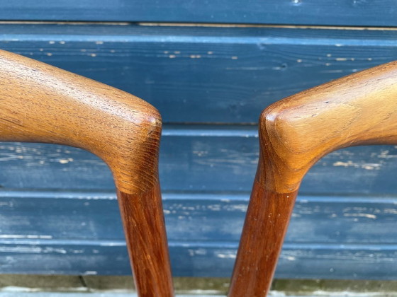 Image 1 of Set di 4 sedie scandinave Johannes Andersen Vamo Sonderborg in teak skai an60 vintage