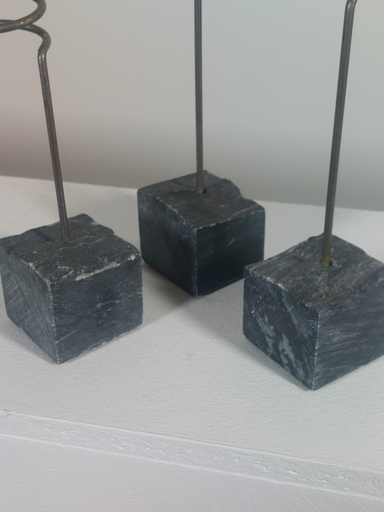 Image 1 of 3x candelieri vintage Ikea Ehlen Johansson Krasen in metallo e granito