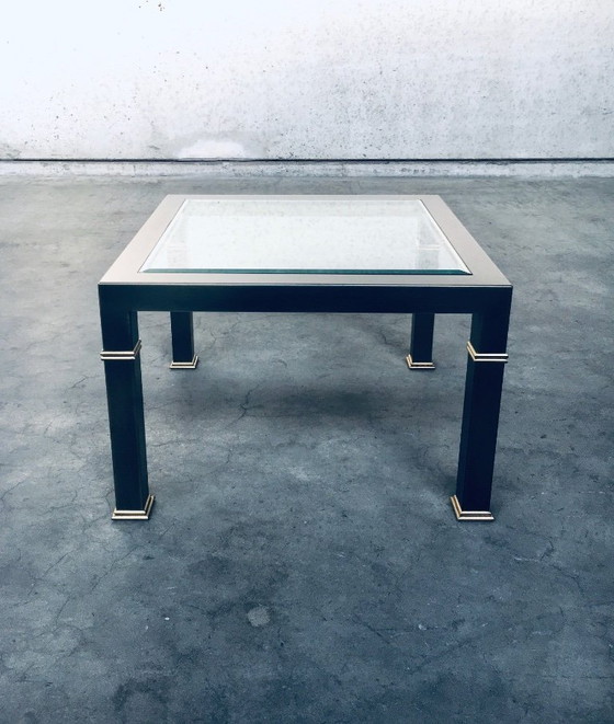 Image 1 of Postmoderner Couchtisch aus gebürstetem Metall von Belgo Chrom, 1980er