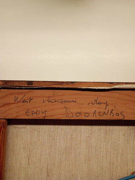Zonnig Schilderijtje Eddy Doorenbos: West-Vlaams Dorp – Schilderijen & Tekeningen, Canvas (photo 3 of 5)