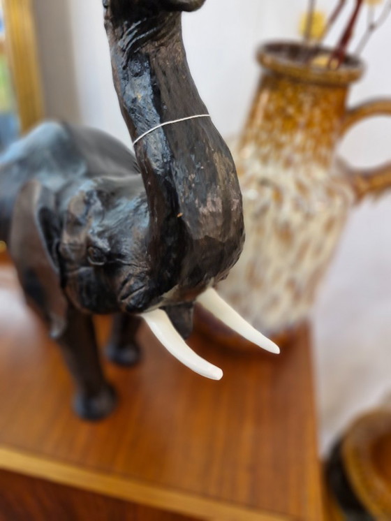 Image 1 of Vintage leather elephant 70s