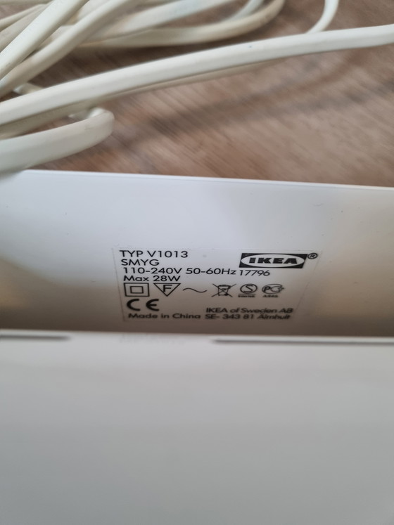 Image 1 of Two white Ikea vintage Smyg V1013 wall lamps