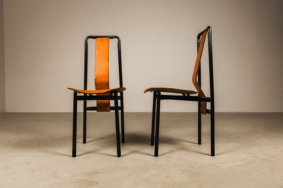 Image 1 of Juego de seis sillas de comedor 'Irma' diseñadas por Achille Castiglioni para Zanotta, Italia, 1979.