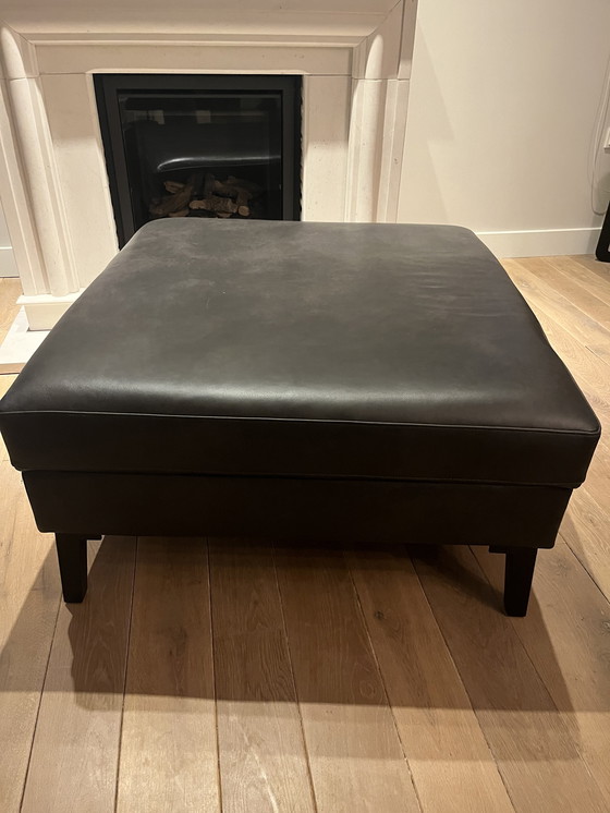 Image 1 of Poef Hofstede Raanhuis bruin leer