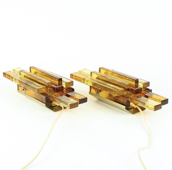 Image 1 of Coppia di applique in vetro