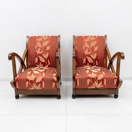 Pair of Italian Art Deco Armchairs Attributed to Maurizio Tempestini, 1940s