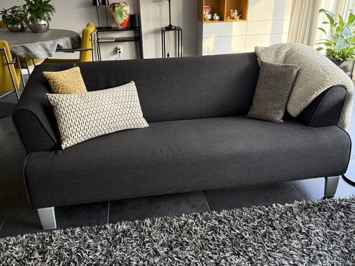 Sofá de 2,5 plazas de Leolux 2 times, marrón jaspeado, sin cojines ni cuadros