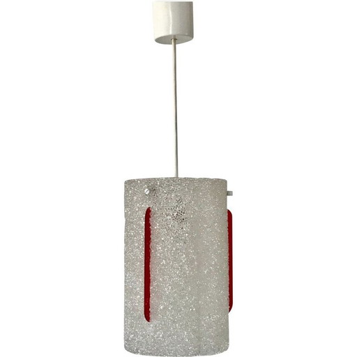 Lámpara colgante vintage de tubo de plexiglás, Francia, década de 1960