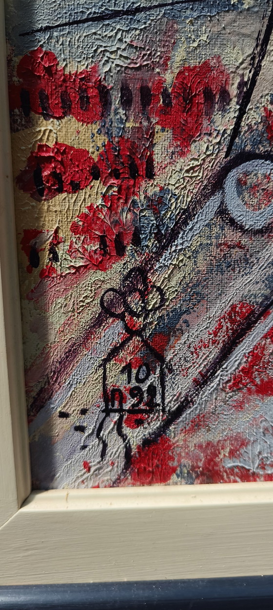 Image 1 of Artista belga Ludo Huys nello stile di Picasso, olio su tela, dipinto degli anni '90