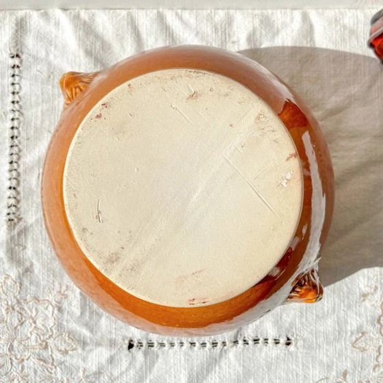 Vintage Keramische Leeuwenkop Soepterrine - Honing en Zwart, Gemaakt in Frankrijk - Elegantie en Traditie (photo 9 of 9)