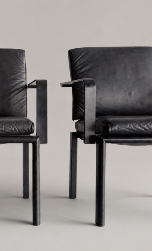 6 sillones Quadro vintage — Bruno Rey y Charles Polin para Dietiker, Suiza, 1989 – eetkamerstoelen, Chrome (photo 2 of 15)