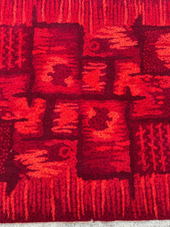 Alfombra Space Age años 60/70, Lana, Rojo (foto 12 de 15)