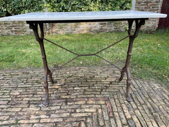 Image 1 of Tavolo da giardino Tavolo da bistrot con marmo antico francese