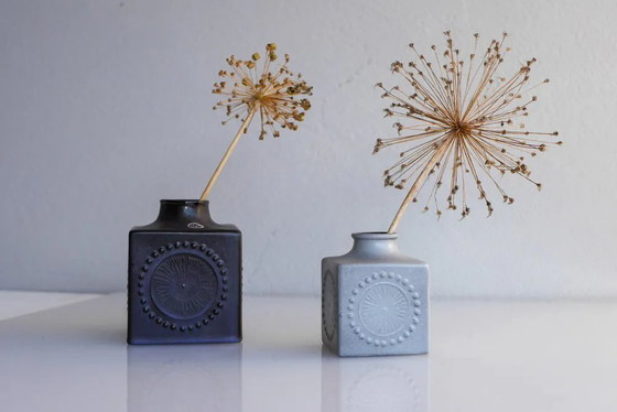 Image 1 of Mid-century Scandinavian modern art pottery vases in ceramic by Göran Andersson for Upsala Ekeby, Sweden, 1970s, set of 2