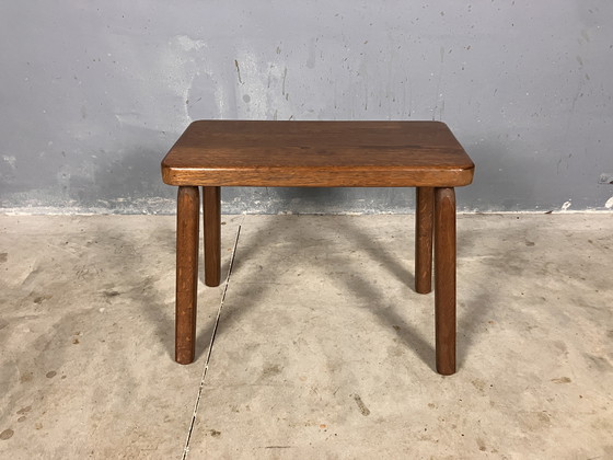 Image 1 of Eiken Seventies Brutalist Tafeltje Bankje