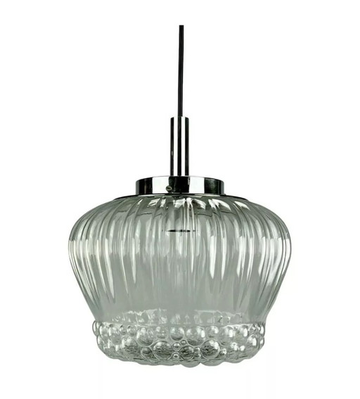 60's 70's Lampe Lampe suspendue Bubble Chrome Verre Space Age Design