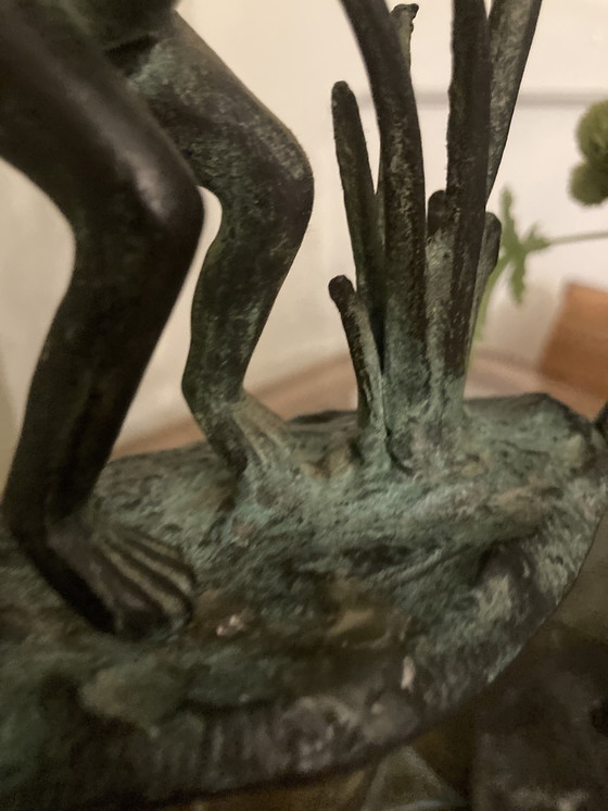 Image 1 of Vintage bronze candle holders, collectible frogs