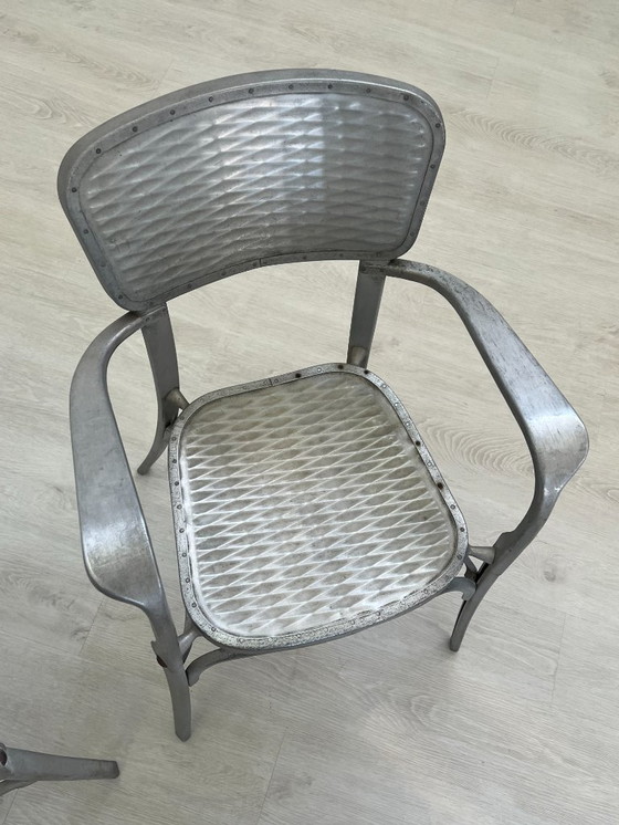 Image 1 of Aluminiumstühle - Avec-Plakette « Gaston Viort - Salon de Provence »