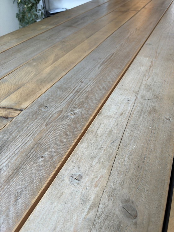 Gerüstbohlen-Tisch mit eingelegter Platte, Pure Wood, Esstische, Holz, Metall, Schwarz, Rustic (Foto 8 von 10)
