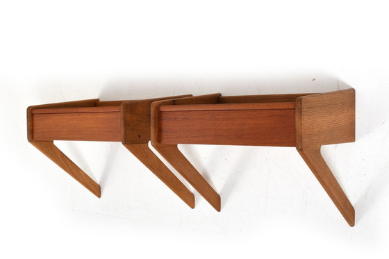 Image 1 of Mid-Century Danish Wall-Mounted Nightstands by Ølholm