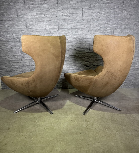 2x Leolux Caruzzo con 1 Pouf Pelle Nubuck – Poltrone, Alluminio (photo 5 of 15)