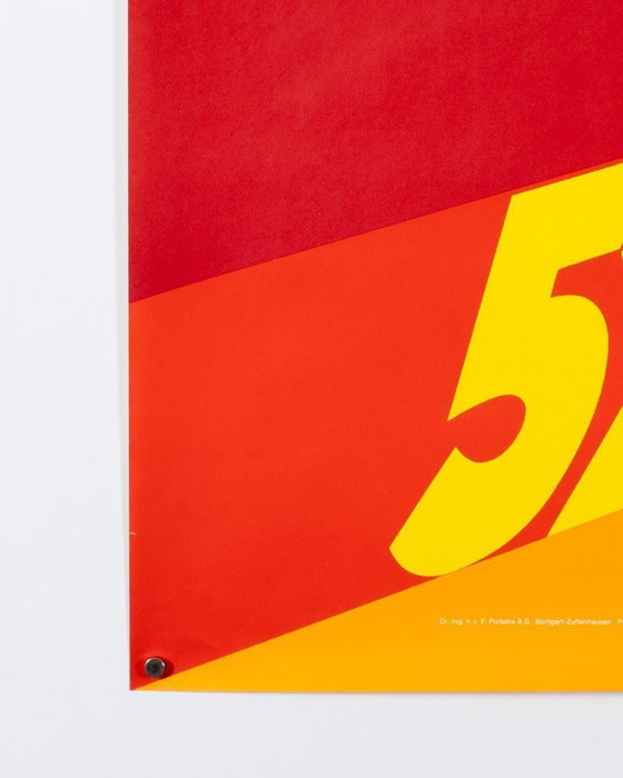 Image 1 of Imola Interserie 5x Porsche – 1973 – Originele Vintage Porsche Poster van Atelier Strenger – Mid-Century Modern – 102x76 cm