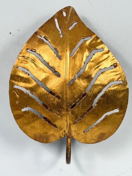 Lámpara de hoja/Monstera Lámpara de hoja al estilo de Maison Jansen, Francia, años 80