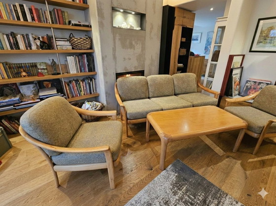 Image 1 of Mid-Century Design-Ikonen: Komplettes 4-teiliges Set - 2 Knoll Collection Sessel, 1 Sofa 3er & Couchtisch in gutem Zustand