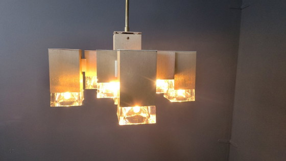 Image 1 of Lustre cubique vintage de Gaetano Sciolari, années 1970