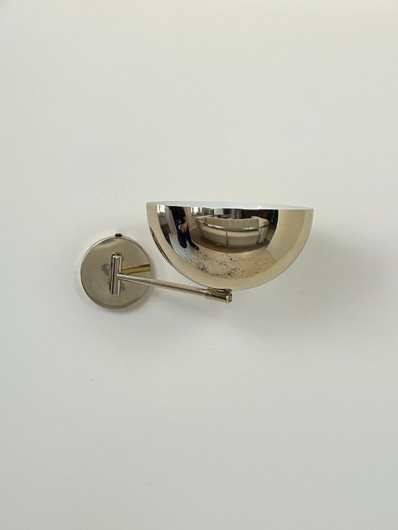 Image 1 of Vintage verstelbare wandlamp, gepatineerd messing, Frankrijk, 1970