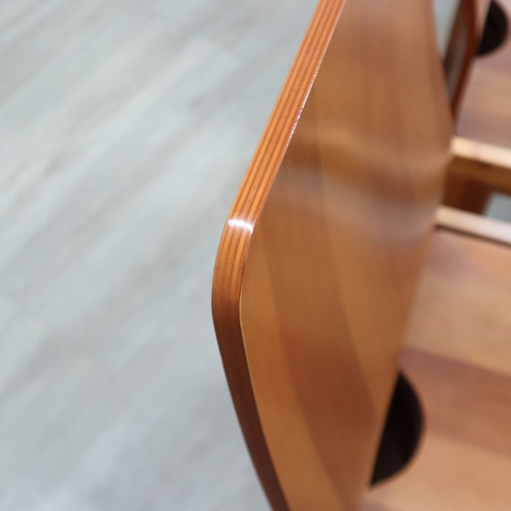 Ensemble de 4 chaises italiennes à dossier haut en bois courbé, style Scarpa, années 1970 (photo 8 of 15)