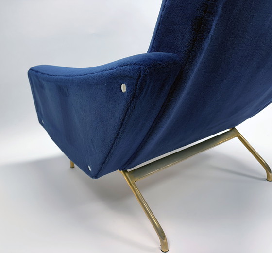 Image 1 of Pair of Royal Blue Galion Lounge Chairs by Steiner (1950s)