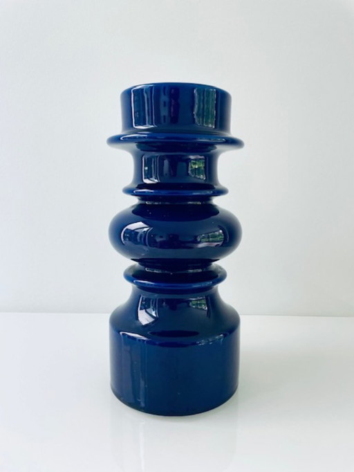 Bougeoir vintage Gallo Villeroy & Boch - céramique bleu cobalt
