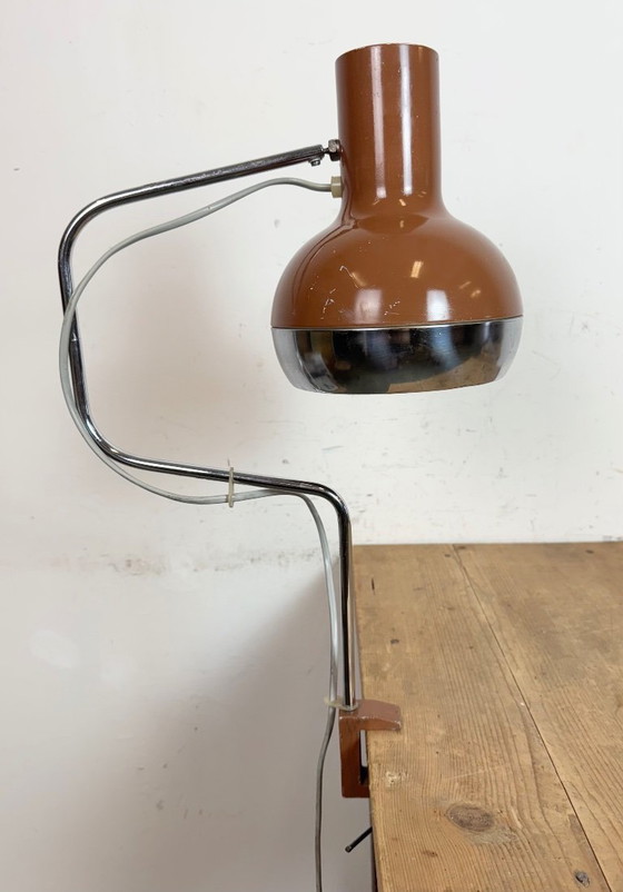 Image 1 of Bruine industriële bureaulamp, jaren 70