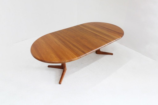 Table de salle à manger ronde extensible vintage danoise en teck massif Glostrup – eettafels, Wood