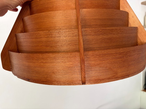 Designer pendant lamp by Hans-Agne Jakobsson for AB Ellysett Markaryd - 1960s. – AB Ellyset Markaryd., Wood (photo 17 of 19)