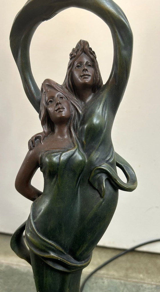 Lámpara de Mesa Art Nouveau 2 Ninfas August Moreau – Auguste Moreau, Lámparas de mesa, Other, Metal (photo 5 of 16)