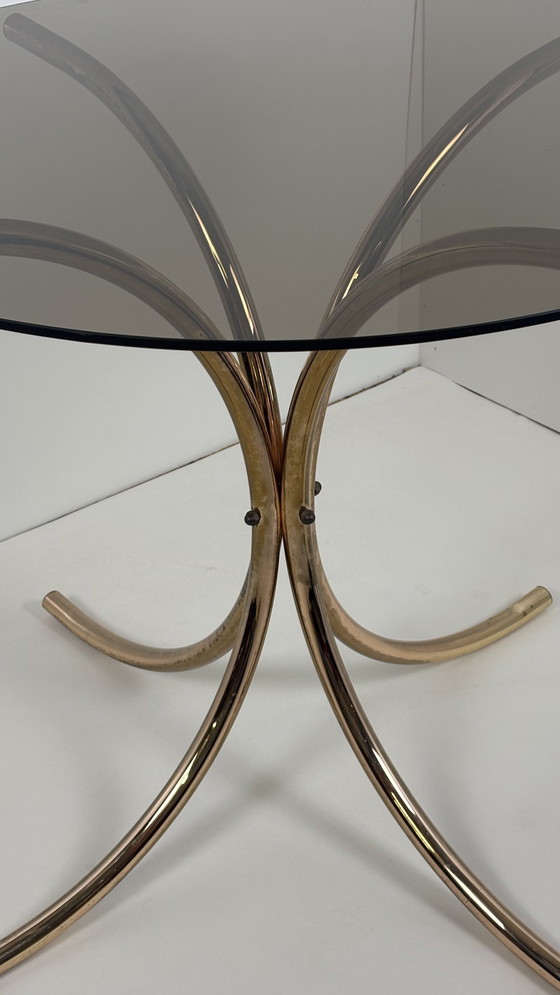 Image 1 of Gastone Rinaldi design vintage dining table round brass/glass