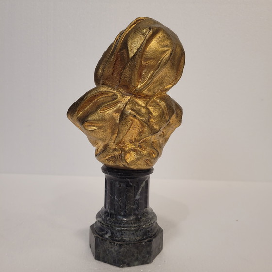 Image 1 of Busto en Crisoelefantina y Mármol, Siguiendo G. de Thouin, Circa 1900 - Francia