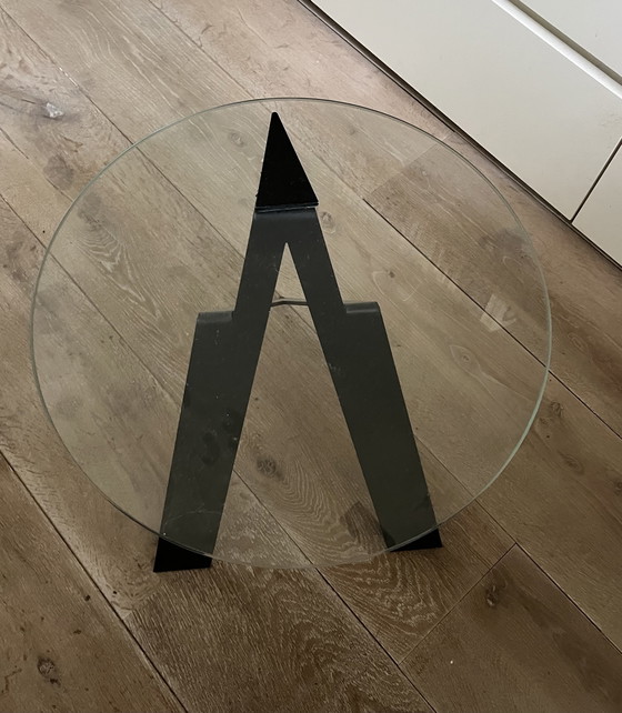 Image 1 of Mesa auxiliar de cristal elegante pájaro