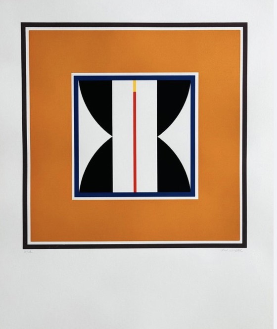 Image 1 of Léon Wuidar ( 1938 ) rare constructivist silkscreen from 1986