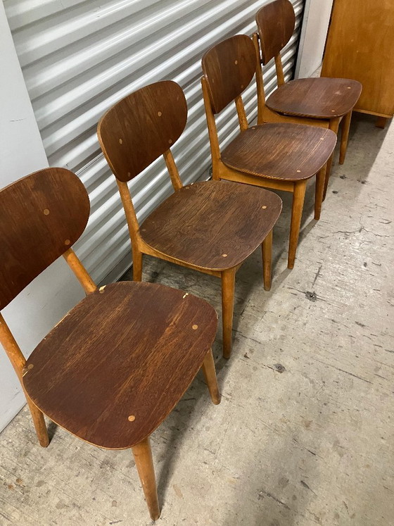 Set of four Pastoe SB11 Dining chairs – Wood (photo 2 of 7)