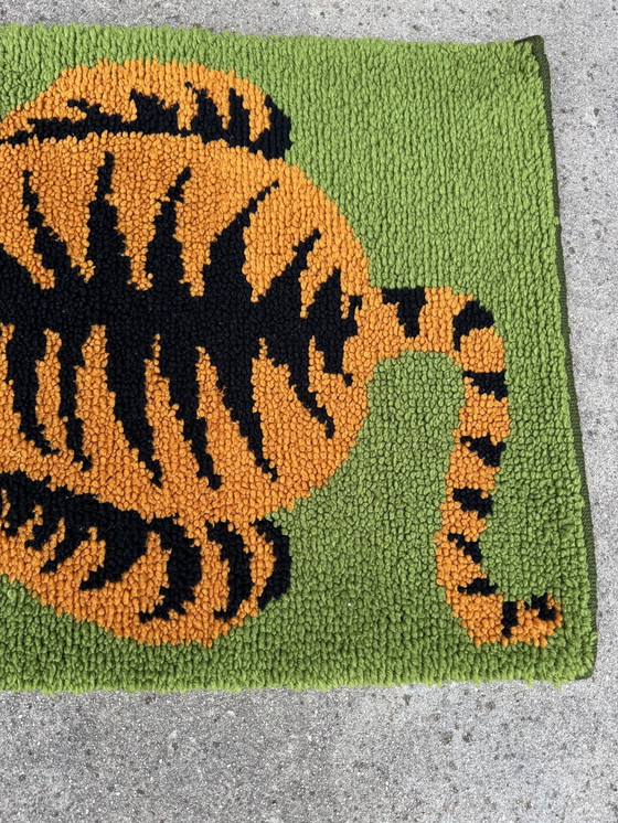 Image 1 of Tapis Rya scandinave tigre laine années 70
