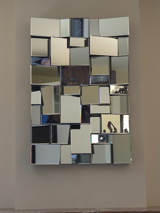 Faceted mirror in the style of Olivier De Schrijver (ref 4090)